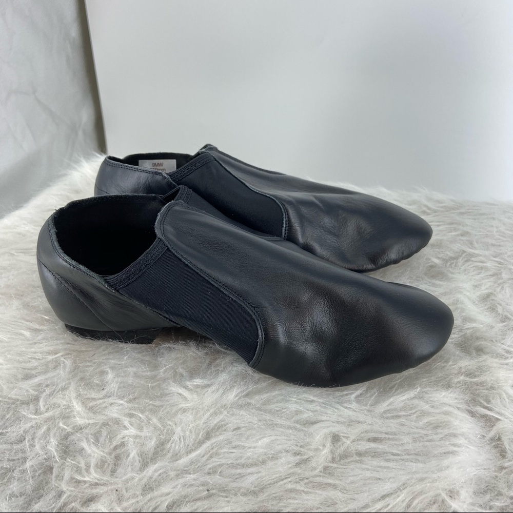 NEW Stelle Leather Jazz Slip On Dance Shoes Sz 9 mw black